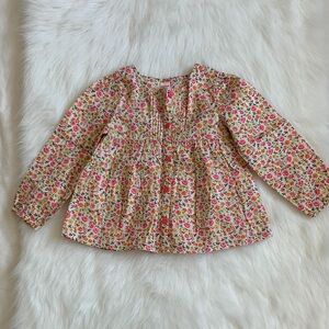 OshKosh B'gosh Kids Floral Blouse - Pink and Cream 100% Cotton